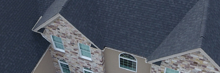 Aerial shot of New Roof on Elsmere Home